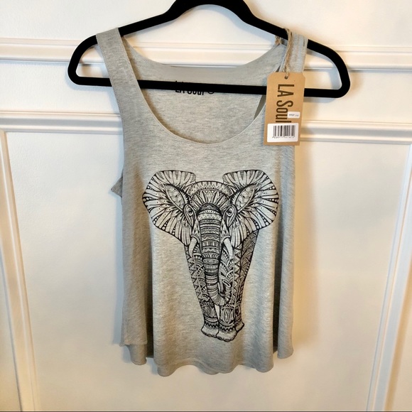 LA Soul Tops - Super Cute Elephant Tank Top - New!